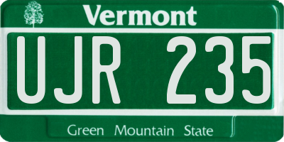VT license plate UJR235