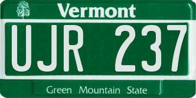 VT license plate UJR237