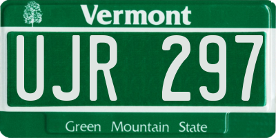 VT license plate UJR297