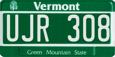 VT license plate UJR308