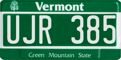 VT license plate UJR385