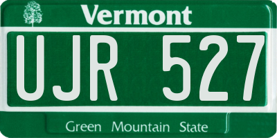 VT license plate UJR527