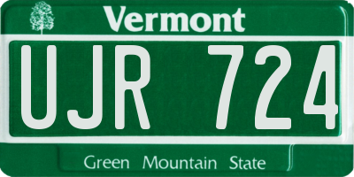 VT license plate UJR724