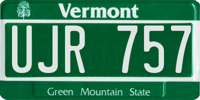 VT license plate UJR757