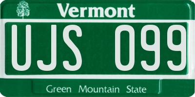 VT license plate UJS099