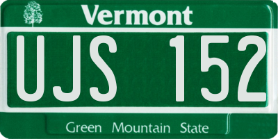 VT license plate UJS152
