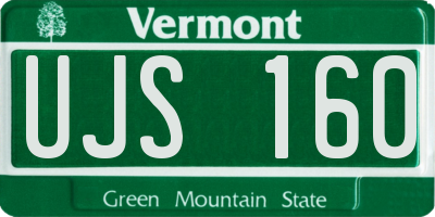 VT license plate UJS160