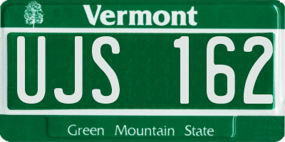 VT license plate UJS162