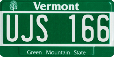 VT license plate UJS166