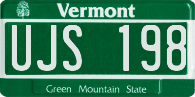 VT license plate UJS198