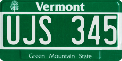 VT license plate UJS345