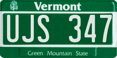 VT license plate UJS347
