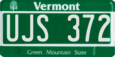 VT license plate UJS372
