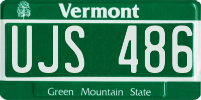 VT license plate UJS486
