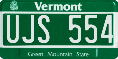VT license plate UJS554