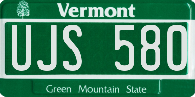 VT license plate UJS580
