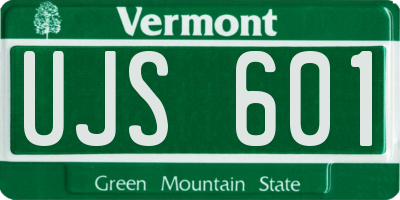 VT license plate UJS601