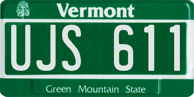 VT license plate UJS611