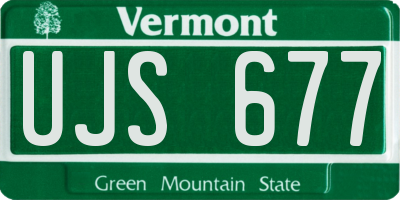 VT license plate UJS677