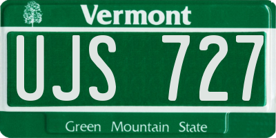 VT license plate UJS727