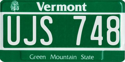 VT license plate UJS748