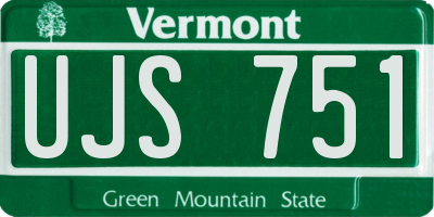 VT license plate UJS751