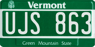 VT license plate UJS863