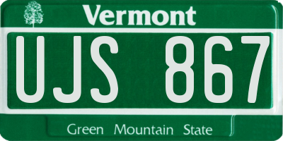 VT license plate UJS867