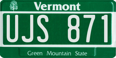 VT license plate UJS871