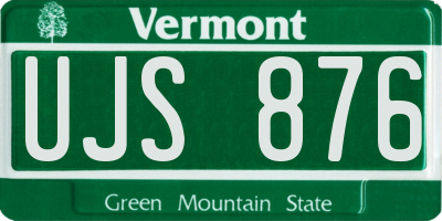 VT license plate UJS876