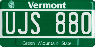 VT license plate UJS880