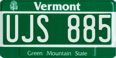 VT license plate UJS885