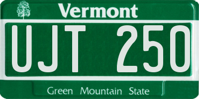VT license plate UJT250