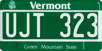 VT license plate UJT323