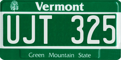 VT license plate UJT325