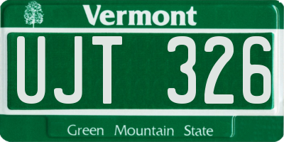 VT license plate UJT326