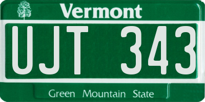 VT license plate UJT343