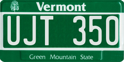 VT license plate UJT350