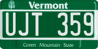 VT license plate UJT359