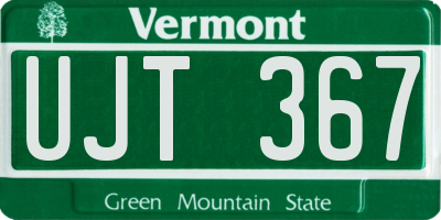 VT license plate UJT367