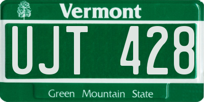 VT license plate UJT428