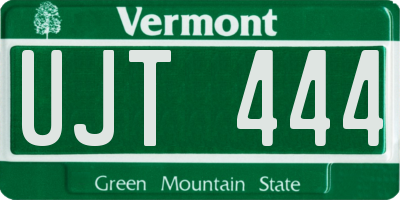 VT license plate UJT444