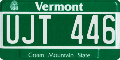 VT license plate UJT446