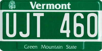 VT license plate UJT460