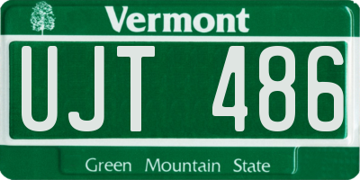 VT license plate UJT486