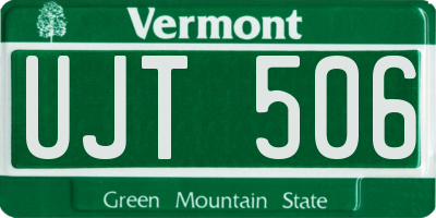 VT license plate UJT506