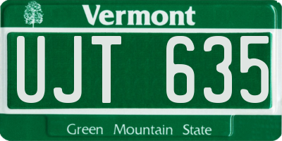 VT license plate UJT635