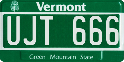 VT license plate UJT666