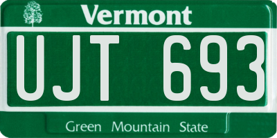 VT license plate UJT693
