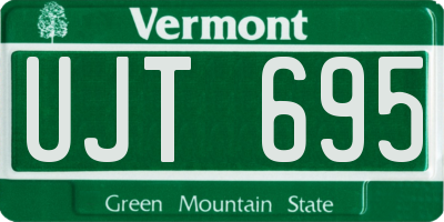 VT license plate UJT695